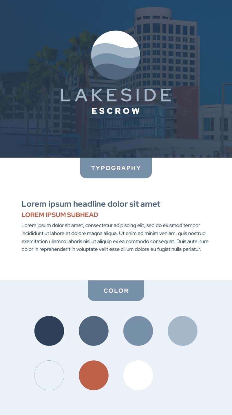 Identity Design Lakeside Escrow Branding