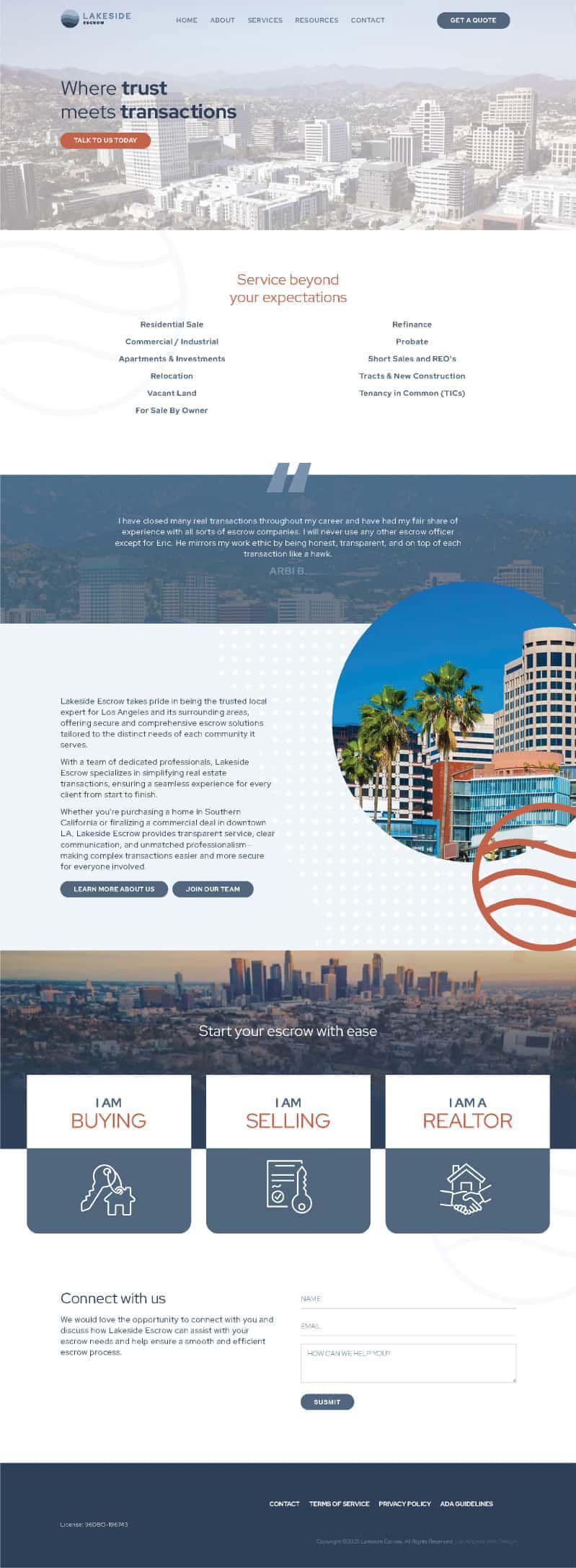 Website Design Lakeside Escrow Website